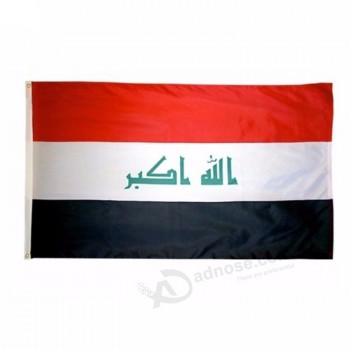 Bandiera iraq in poliestere 3x5ft di vendita calda per la decorazione