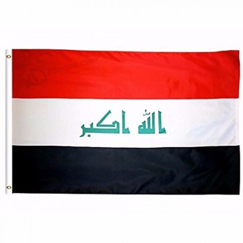 2019 Irak nationale vlag 3x5 FT 90x150cm banner 100d polyester aangepaste vlag metalen doorvoertule