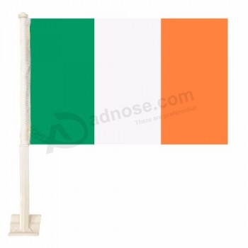 Promotional Knitted Polyester Irish National Car Clip Flag
