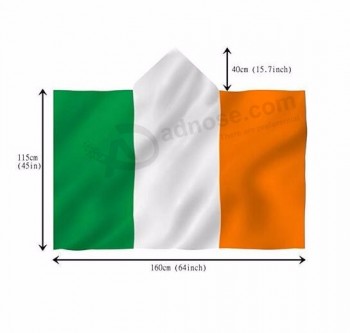 聖パトリックの日のためのアイルランドのボディケープフラグポリエステル100％