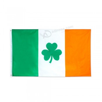 90x150cm bandera del trébol de irlanda del trébol de san patricio