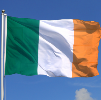 Bandeira de país de poliéster 3 * 5ft Irlanda com dois ilhós