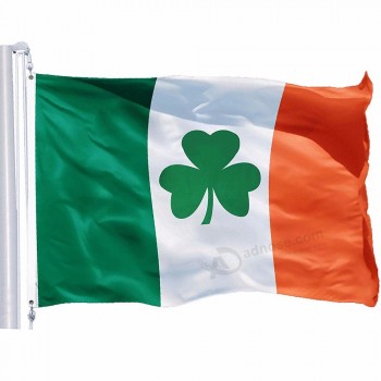 Großhandel irische Flagge Shamrock Banner Irland Flagge Polyester