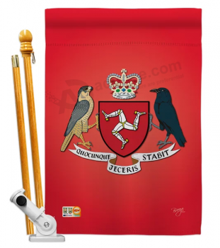 Sinalizadores de ilha de Man As impressões de nacionalidade mundial decorativas vertical bandeira conjunto