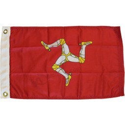 Isla del Hombre - 12 en x 18 en la bandera mundial de nylon