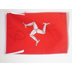 Isle of Man Flagge 18 '' x 12 '' Schnüre - Manx - englische kleine Flaggen 30 x 45cm - Banner 18x12 in