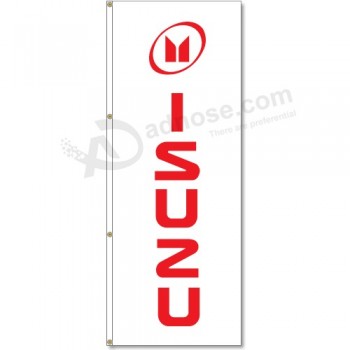 Bandera vertical con logo isuzu de 3x8 pies