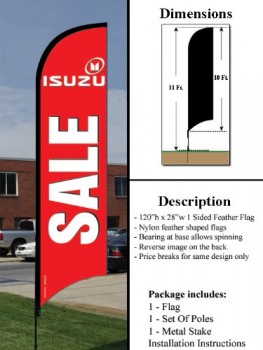 оптовый заказ высокого качества 10 'перо флаг Kit - isuzu - продажа (полный комплект)