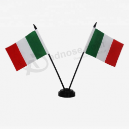 Italy table flag with metal base / Italy desk flag with stand and pole
