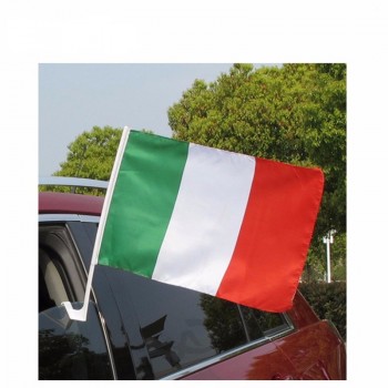 Poliéster satinado al por mayor doble impresión italia Bandera de la ventana del coche