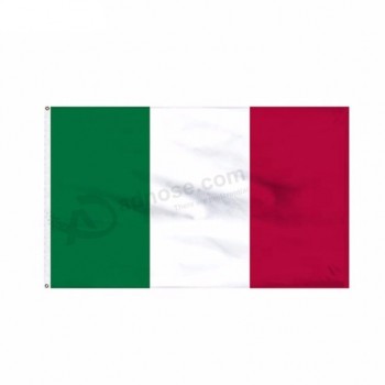 atacado 100% poliéster 3x5ft estoque italiano verde branco vermelho bandeira itália