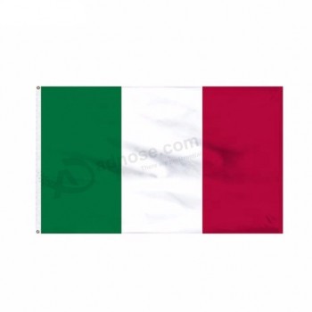 venta al por mayor 100% poliéster 3x5ft stock italiano verde blanco rojo bandera de italia