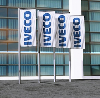 printed iveco logo blade flag banner for advertising