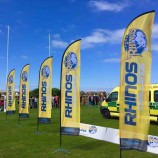 custom printing polyester goedkope outdoor reclame strand vlaggen vliegende banner met strand vlag basis veer vlag