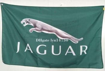 bandera de jaguar para exhibición de autos, puede imprimir archivos personalizados, tamaño de 90x150cm, 100% poliéster, pancarta de jaguar