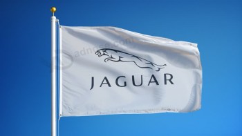 Bandera de la empresa jaguar ondeando en stock