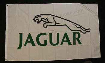jaguar white Car flag 3 'X 5' banner interior al aire libre