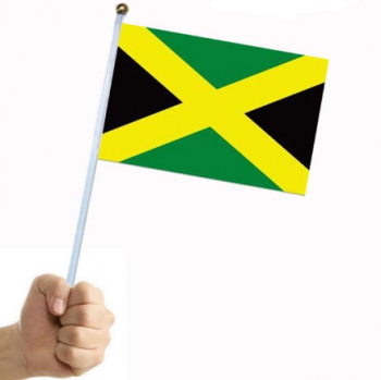 bandera de mano de país de jamaica de pequeño tamaño de encargo barato