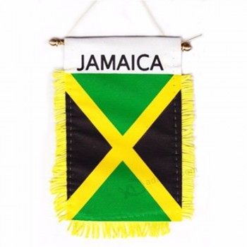 venda por atacado carro de poliéster pendurado bandeira espelho jamaica