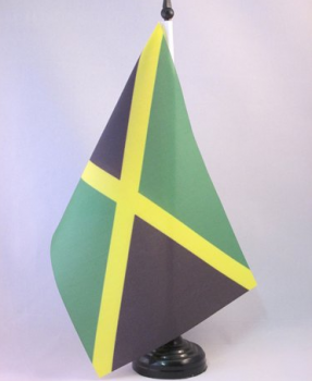 Jamaica tafelvlag met metalen voet Jamaica bureauvlag met standaard