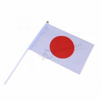 Atacado personalizado pequeno poliéster esporte personalizado país nacional japonês japão mão bandeira