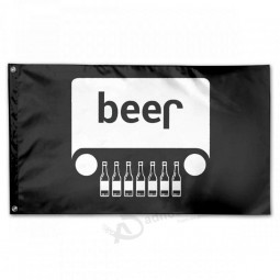 faylagee-yx Bierjeep lustige trinkende Flagge 3 x 5 Gartenflagge