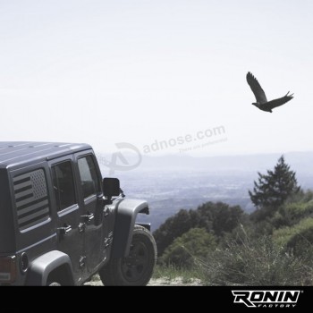 ronin factory - jeep amerikaanse vlag raamstickers accessoire - 2007+ JKU & JLU - mat zwart vinyl
