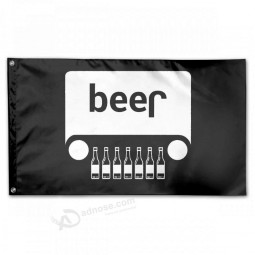faylagee-yxビールジープおかしい飲酒旗3 X 5庭の旗