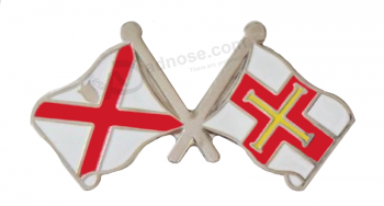 channel islands guernsey and jersey friendship flag Pin badge