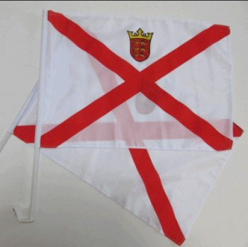 factory directly selling car window jersey flag with plastic pole