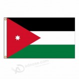 Print Outdoor Hanging Polyester Fabric 150x90cm National Flag Of Jordan