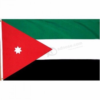 Venta caliente 3x5ft gran impresión digital poliéster bandera nacional de jordania