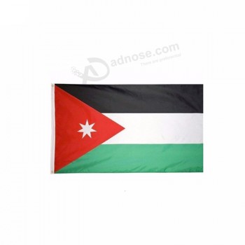 kundenspezifisches Polyester 5 * 3 FT im Freien, das Jordanien-Flagge hängt