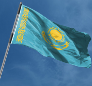 polyester fabric national country flag of kazakhstan