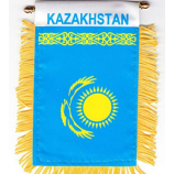 polyester kazakstan national car hanging mirror flag