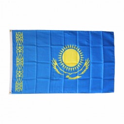 Polyester Fabric Material National Country Custom Kazakhstan Flag
