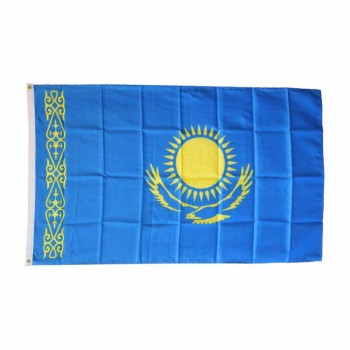 Polyester Fabric Material National Country Custom Kazakhstan Flag