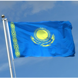 Polyester fabric Kazakhstan country flag for national Day