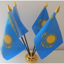 Four flags polyester kazakhstan table meeting desk flag