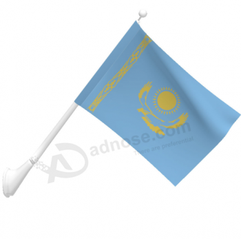 nationales land kasachstan wandflagge mit pol