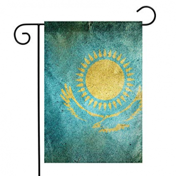 Venta caliente jardín de kazajstán bandera de kazakstán con poste