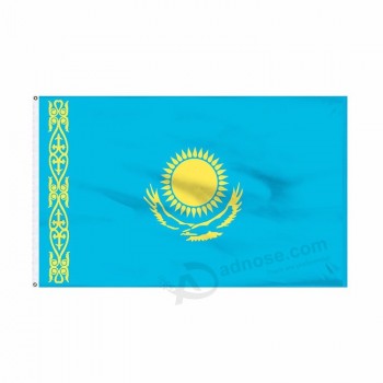 Kazachstan gigantische zeefdruk vlag Kazachstan