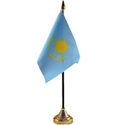 Hot selling kazakhstan table top flag with matel base