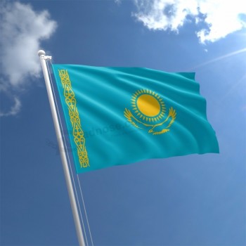 bandeira de impressão digital poliéster bandeira nacional do cazaquistão