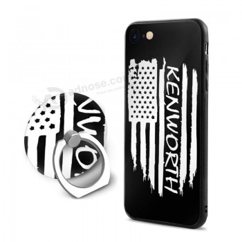 美国国旗Kenworth iphone 7/8手机壳和戒指架固定器液体硅胶套