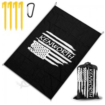 laaunrye amerikaanse vlag kenworth zachte camping strand deken 78''x 57 '' picknickmat zakformaat