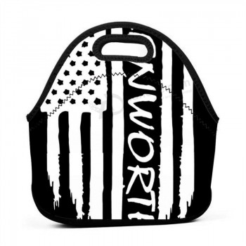 bolsa de almuerzo de kenworth de la bandera americana lonchera de neopreno con aislamiento lonchera con almuerzo para niños y niñas organizador de viaje