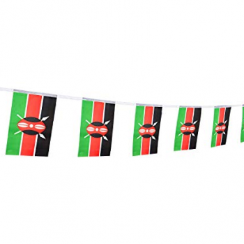 bandera decorativa del empavesado de la cuerda del país de Kenia del poliéster