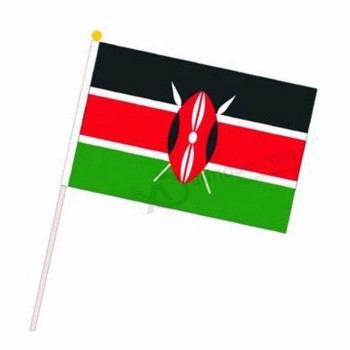 Großhandel Polyester Kenia kleine Stick Flagge für den Sport