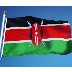 impresión de poliéster 3 * 5 pies fabricante de la bandera del país de Kenia